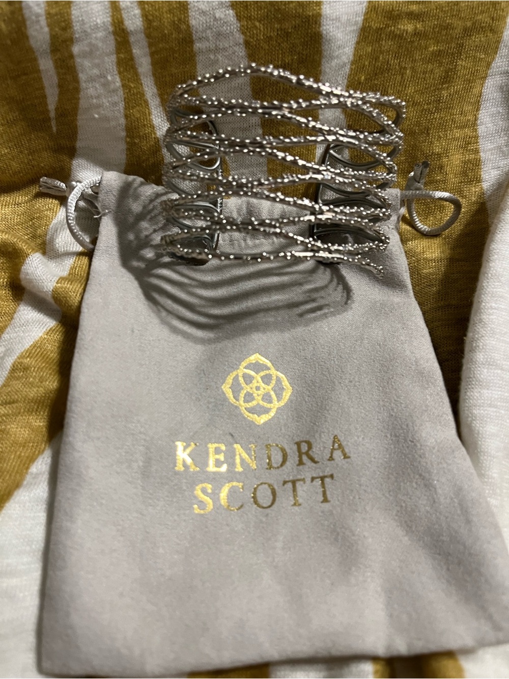 Kendra Scott Silver Multi-Strand Beaded Cuff Bracelet